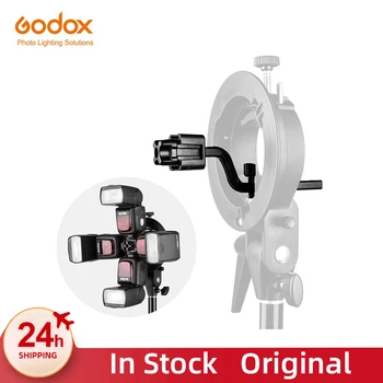 Godox S-FA Универсален адаптер от алуминиева сплав с четири притежатели на Speedlite, адаптер за прикрепване на 